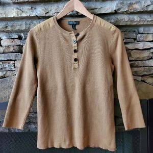 Lauren Jeans Company Ralph Lauren Tan Brown 3/4 sleeve Top